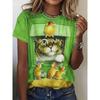Funny Animal Women's T-Shirts 3D Print Cute Cartoon Cat Casual Short Sleeve Y2k Tshirt Fashion Top O-Neck Female Shirt