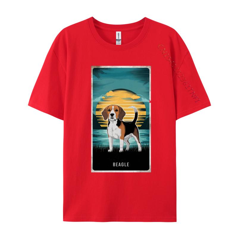 Classic Beagle Sunset TShirt Men Coupons Printed Tops  Tees Cotton T Shirts Cute Dog Anime Tshirts