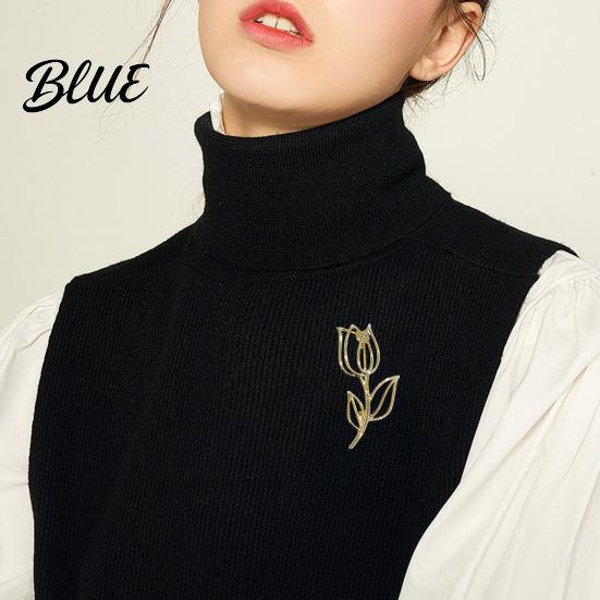 Jewelry Gift Brooch Hollow Tulip Design Anti-Wear Lapel Pin Sweaters