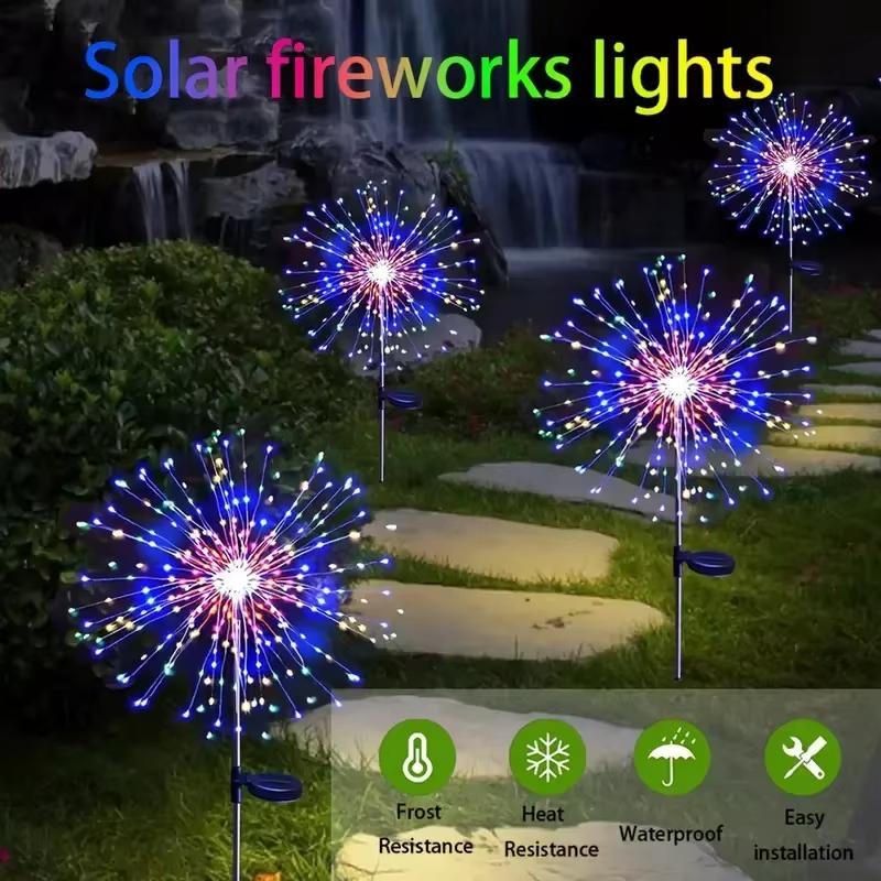 Solar Feuerwerk Licht 90/150 LED Wasserdicht Garten 8 Modi Lichterkette Weihnachten Solarlicht Für Außen Feiertagsdekoration