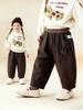 Tongbei 2025 Winter Girls' Double-Layer Fleece-Lined Casual Pants - Thick, Warm, Versatile Fashion.