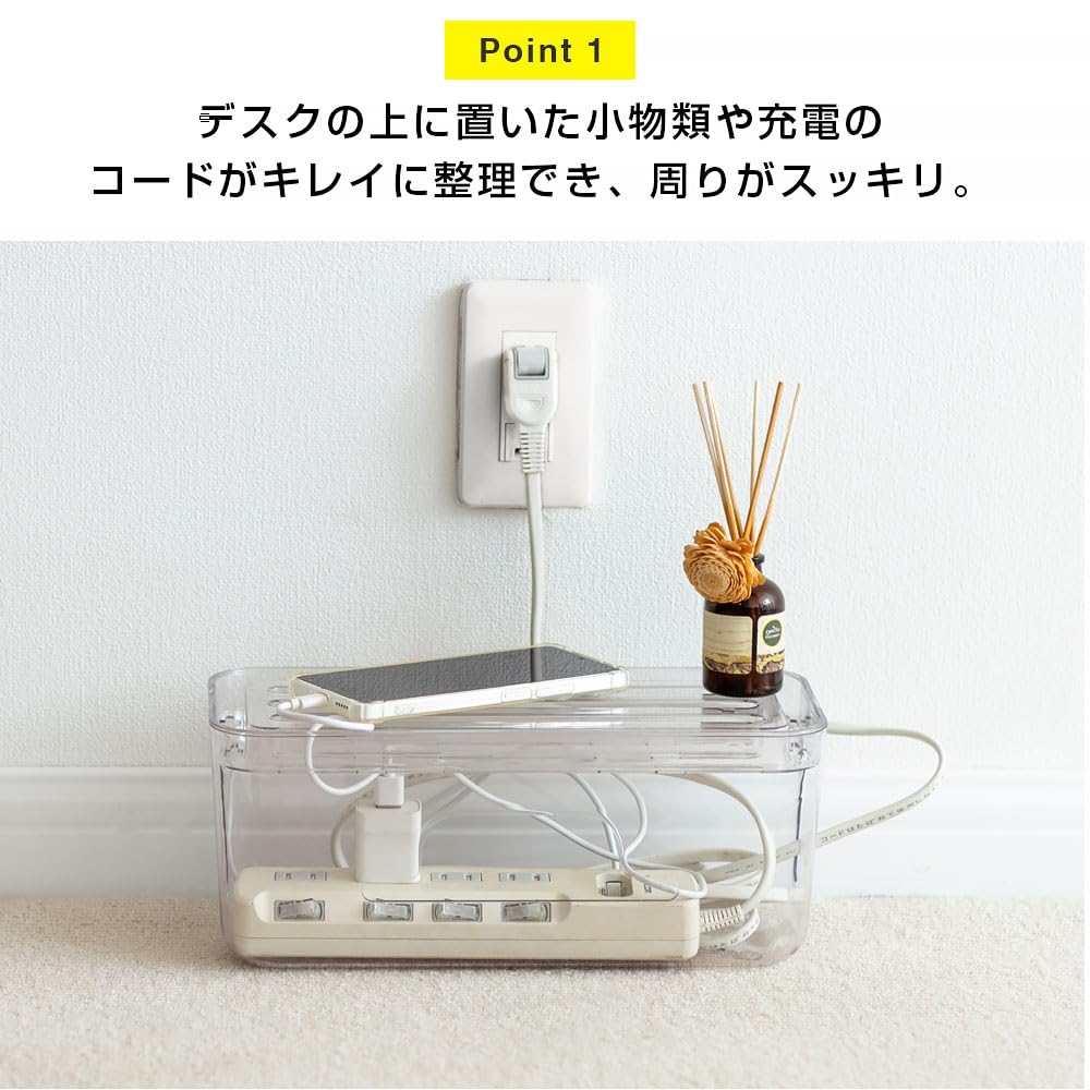 Yabanya Cable Wiring Hiding Cord Outlet Cord Cable Storage Transparent Box, Box, Storage, Box, Wiring, Hiding, Box,