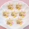 10Pcs New Cute Cartoon Little Bear Bow Series Flat Back Resin Cabochons DIY Jewelry Craft Decoration Accessorie