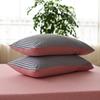 Pure Cotton Jersey Striped Bedding Set: Pillowcase, Duvet Cover, Fitted Sheet - Ideal for Dorms