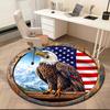 1pc American Bald Eagle Poster Round carpet Painted Printed circular carpet, home door mat, outdoor travel protection carpet