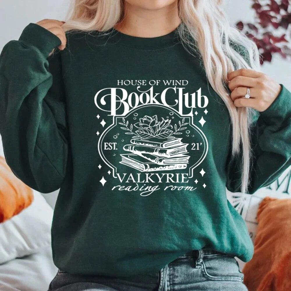 House of Wind Library Velaris Sweatshirt Acotar Book Club Sweater Night Court SJM Throne of Glass Sweatshirt Long Sleeve Pullovers