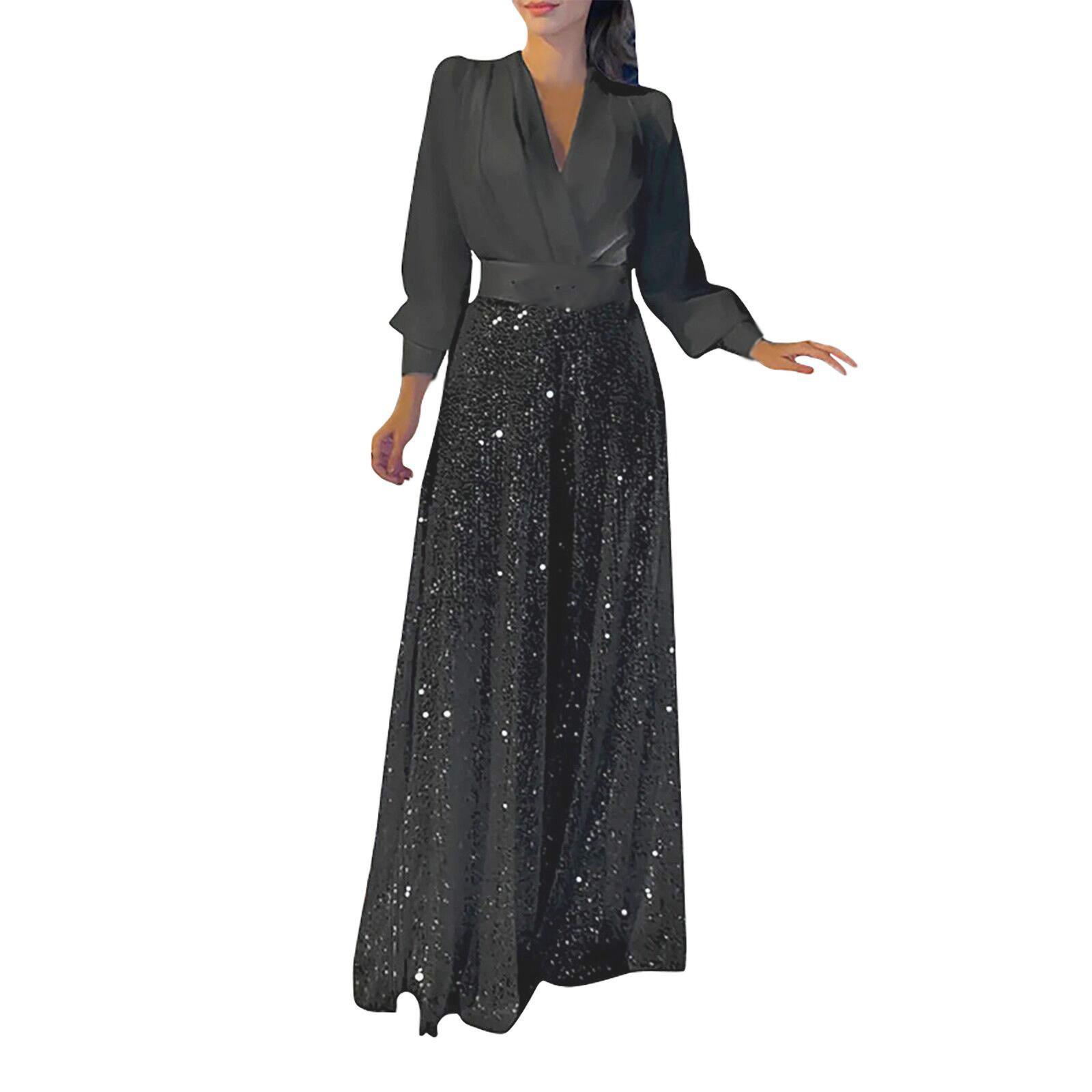 

Женская повседневная блузка с набивным рисунком на рукавах и широкие брюки, вечернее платье, костюм XL чёрный