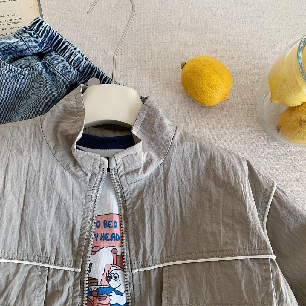 Children'S Coat Autumn New Boys Double Pocket Top Baby Spring Clothing Huzhou Zhili Children'S Clothing Trend