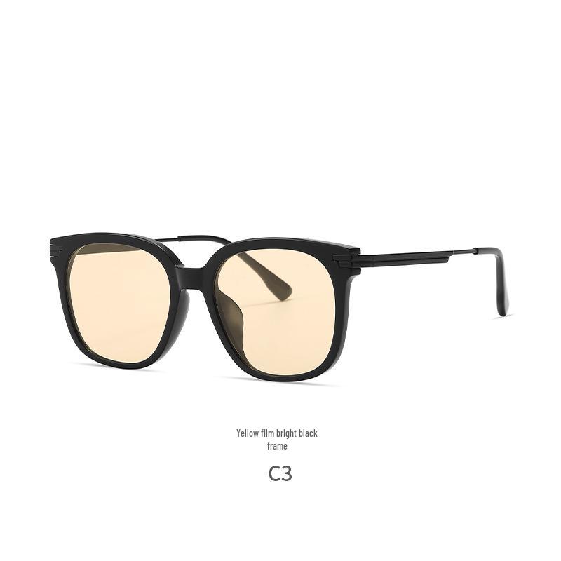 Women's Retro Square Acetate Sunglasses: Large Frame, High-End Feel, Face Slimming, Sunshade & Driving-Specific.