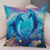 Turtle Shark Dolphin Animal Pillowcase Decor Underwater World Cushion Cover Soft Plush Pillow Case for Sofa Home Car ,(11)