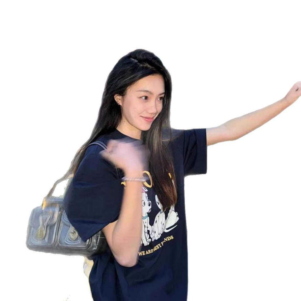 Plus Size Retro Dalmatian Short Sleeve T-Shirt - Women's Trendy Loose Pure Cotton Summer Top