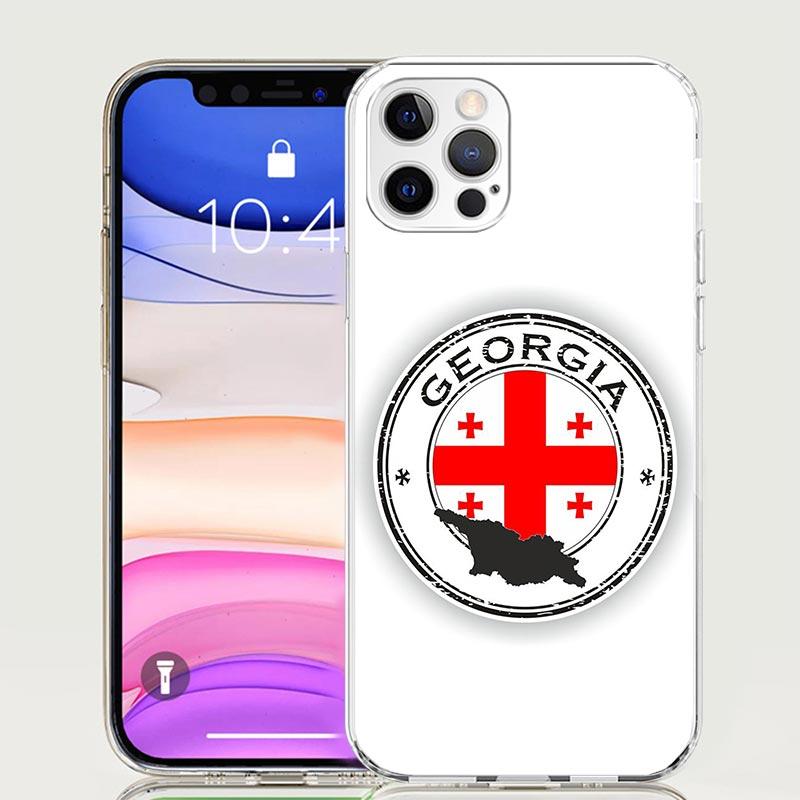 Georgia Flag Phone Case For iPhone 17 Air 16 15 Plus 11 14 Pro Max 13 Mini 12 7 8 + SE Pattern Art Customized Cover 17 Air 16 15
