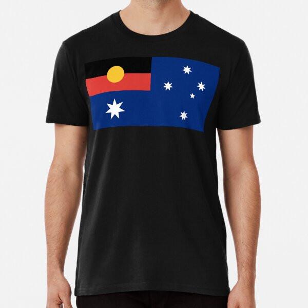 Australian Flag with Aboriginal Flag TShirt Made in Australia Unisex T-Shirt M
