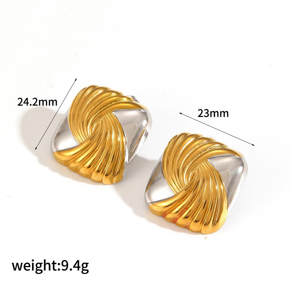 Boucles d'oreilles géométriques modernes en acier inoxydable pour femmes avec surface plaquée et look élégant