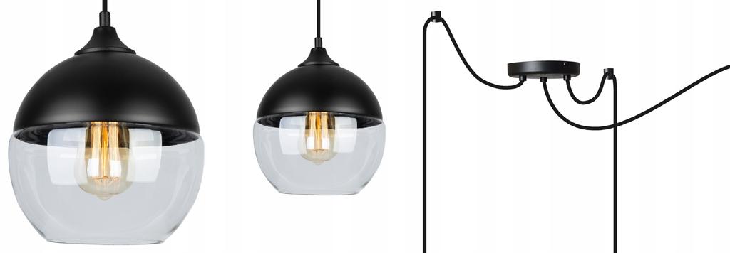 ELEGANT SPIDER HÄNGELAMPE GLAS-SCHIRM