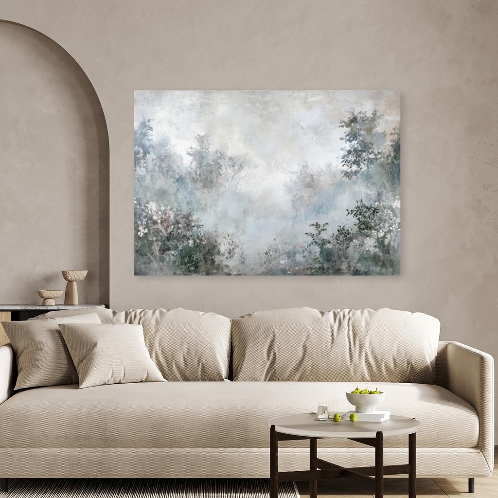 Canvas print,  Fog among plants