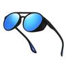 New Circular Steampunk Polarized Sports Sunglasses Trendy Double-Bridge Side-Cutout Shades Unisex Design for Fishing and Driving