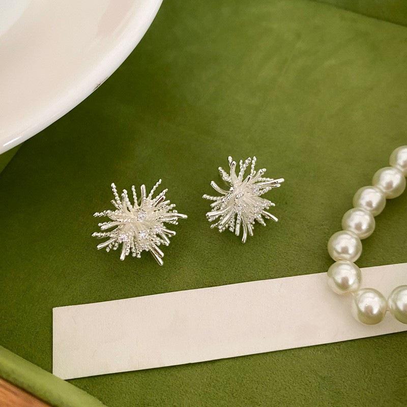 Elegant Shiny Firework Stud Earrings for Women - Simple, Trendy, and Creative Design