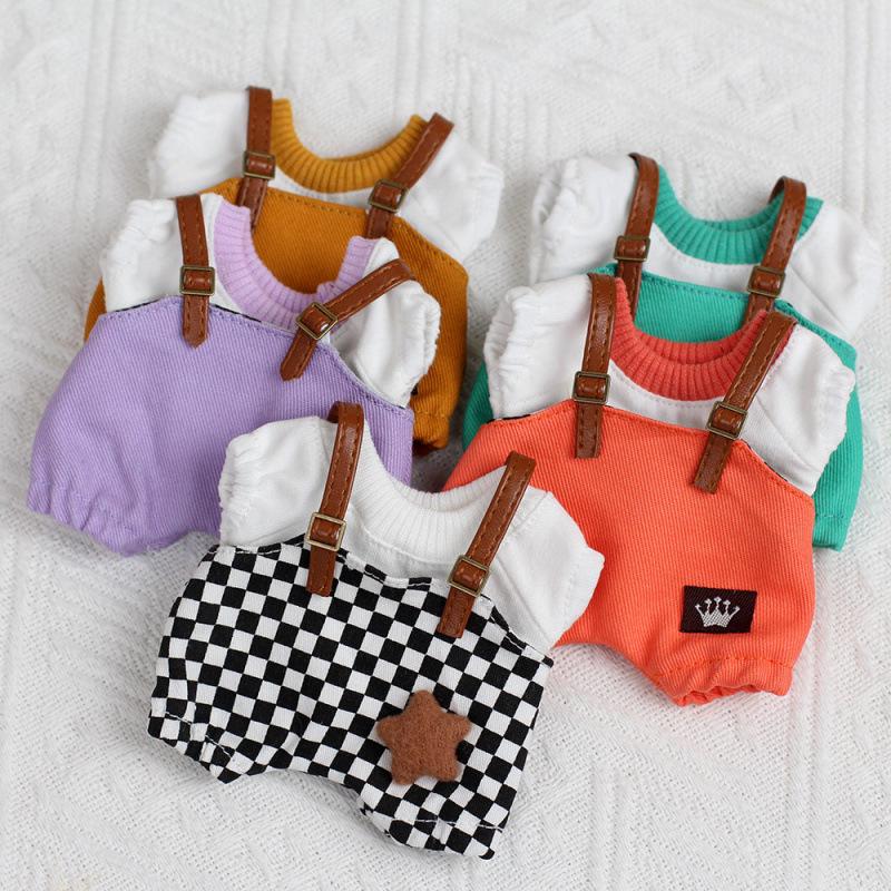 Labubu Baby Clothes Fashionable Adjustable Overalls Set Cute Mini Doll Clothes