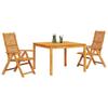 Garden Dining Set 3 Pcs Brown Solid Acacia Wood