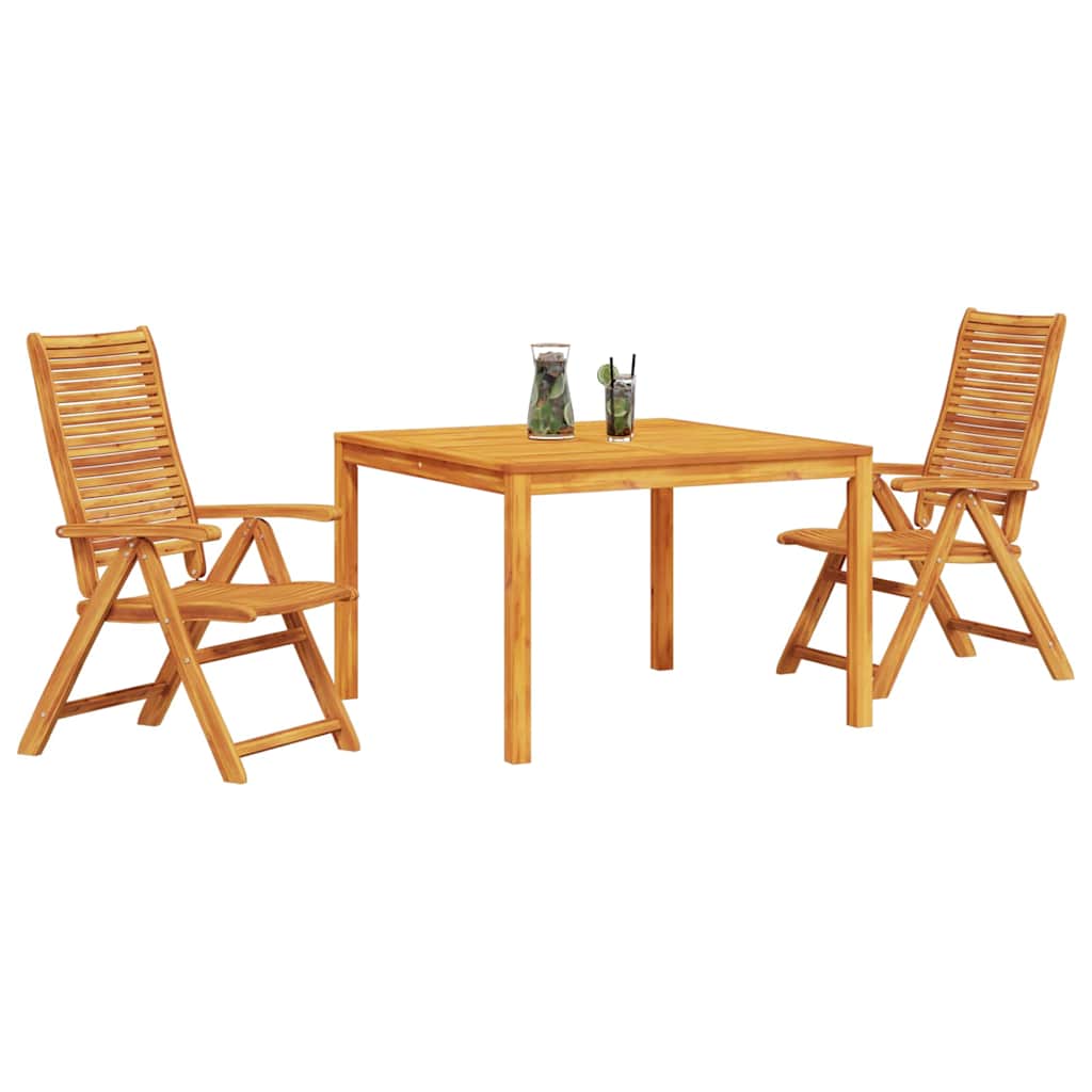Garden Dining Set 3 Pcs Brown Solid Acacia Wood