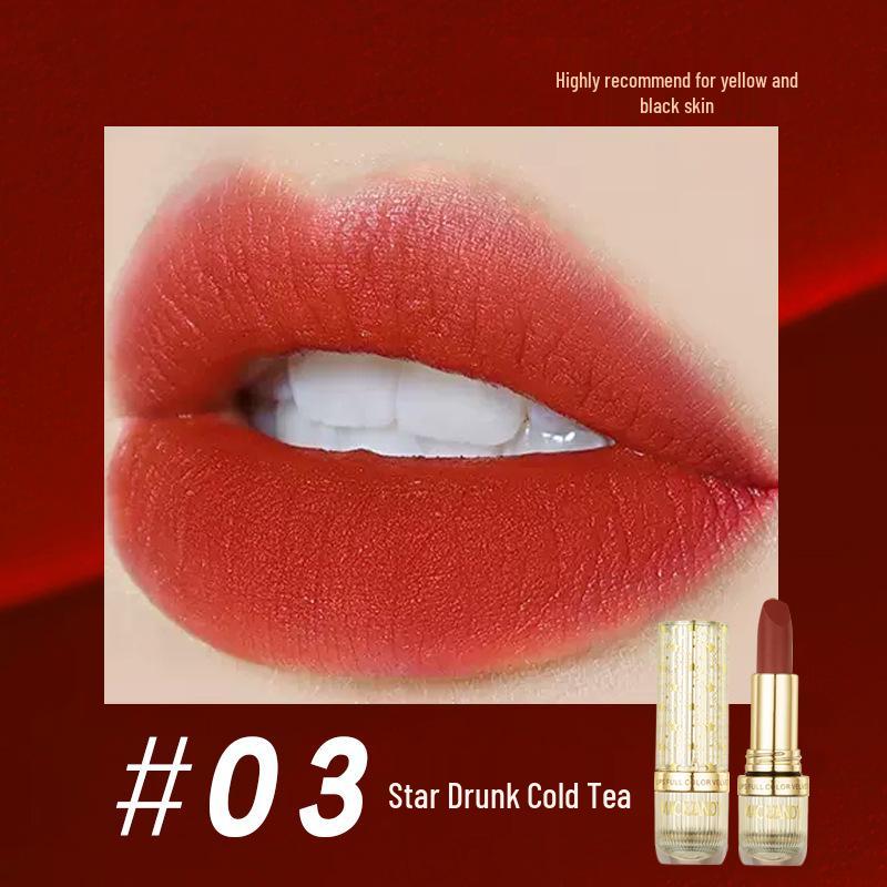 Marco Andy Velvet Essence Long-lasting True Red Waterproof Lipstick - Enhances Complexion, Non-stick