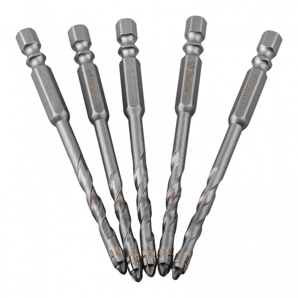 High Speed Eccentric Drill Bit Set for Glass Tiles 5pcs Tungsten Steel Alloy