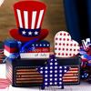Patriotisches Tischschild zum 4. Juli, patriotische Tischdekoration, rustikales Gedenkschild, Tischdekoration mit US-Flaggenmuster