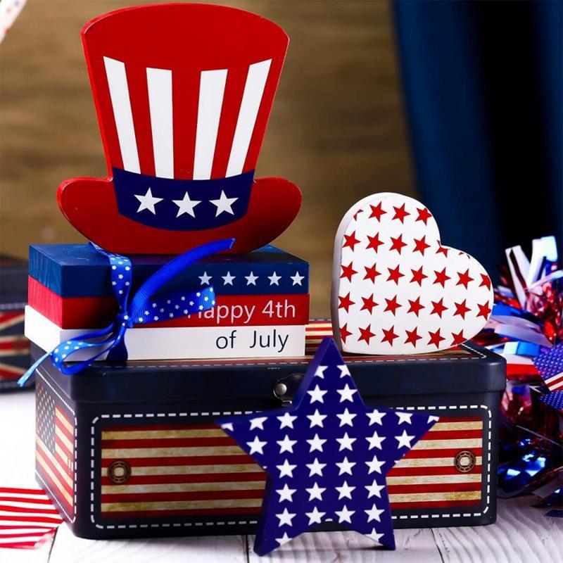 

4Th Of July Patriotic Table Sign Patriotic Table Decor Rustic Memorial Strip Sign Desktop US Flag Pattern Centerpieces For China Mainland