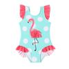 2025 Neuer Mädchen Flamingo 3D Rüschen Einteiler Badeanzug