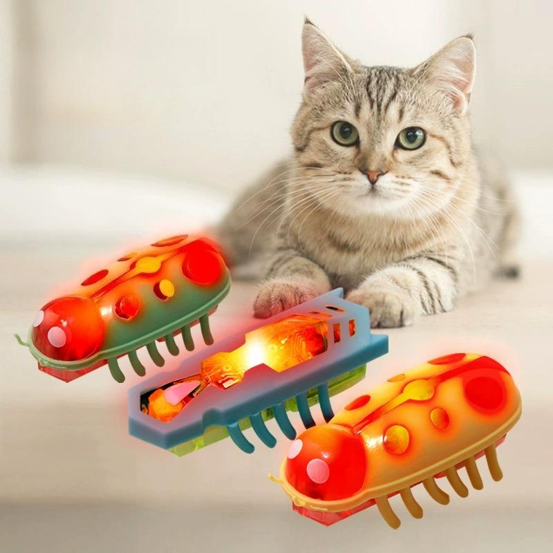 Funny Electric Bugs Cat Toy Automatic Escape Mini Robot Bug Vibration Insect Toys for Cats Battery Operated Cockroach Ladybug