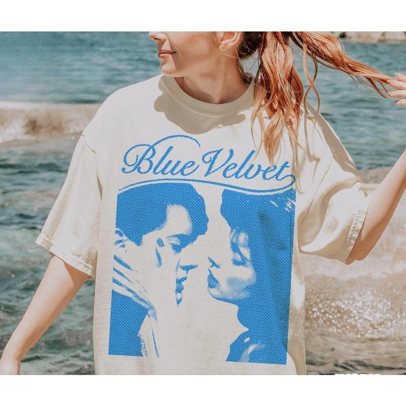 

2026 Blue Velvet Movie Theme Tshirt Summer New Y2K Cotton Casual Fashion Unisexs Clothing and Womens Clothing Tshirt 4XL