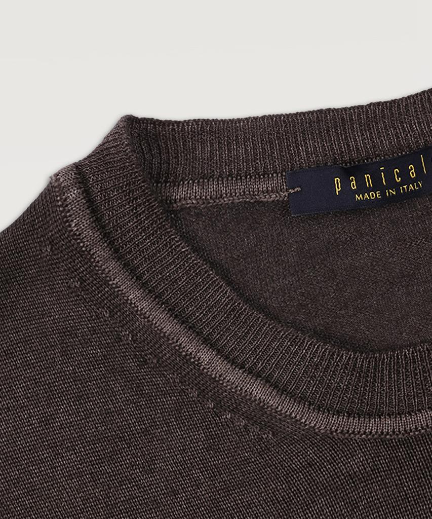 PANICALE Crew Neck Wool Sweater [Brown]