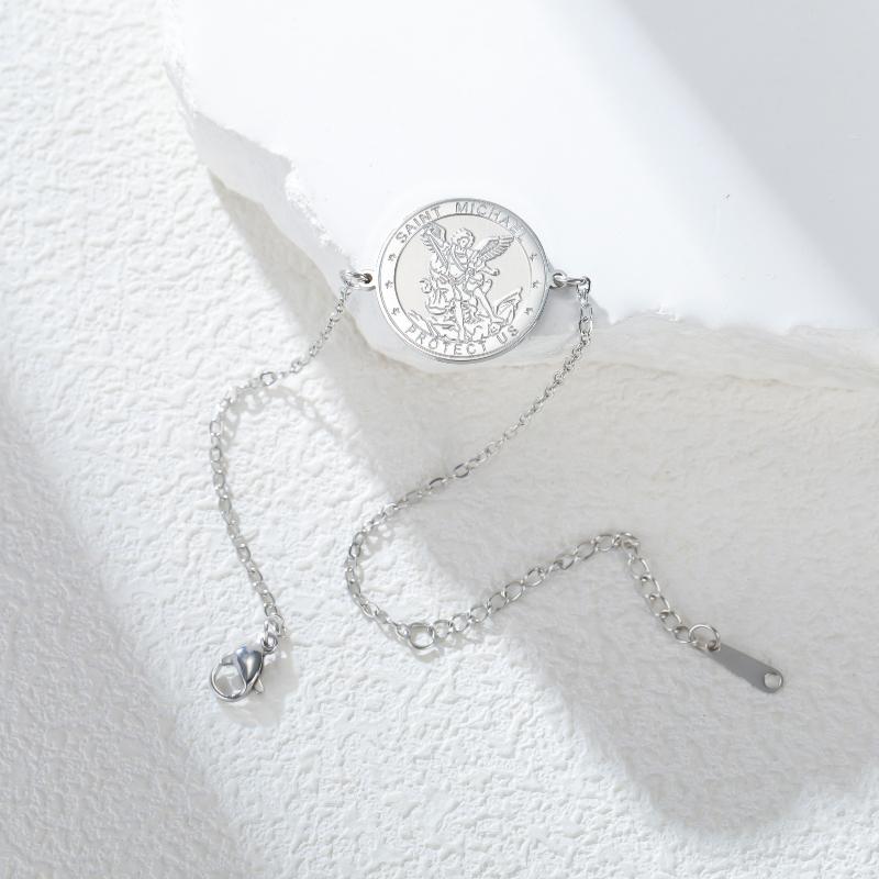 1 Stück Medaillon Armbänder Handgelenk Armband Erzengel Sankt Michael Armband Für Frauen Männer Talisman Vintage Schmuck Geschenke