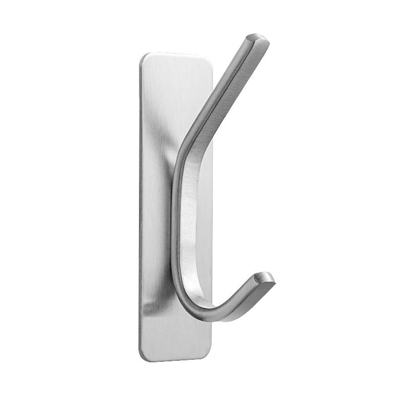 Stainless Steel Adhesive Hooks for Bathroom & Kitchen - Traceless, Rust-Resistant, Strong Adhesion