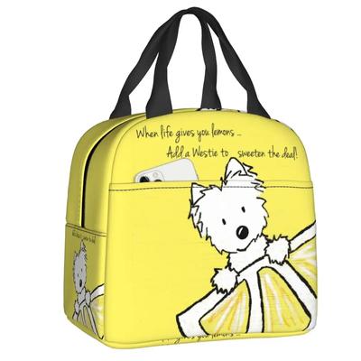 Life Lemons Westie Dog Insulated Lunch Bags for Outdoor Picnic West Highland White Terrier Portable Cooler Thermal Lunch Box Kid