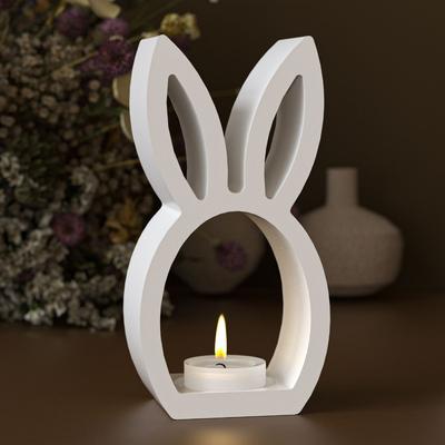Hollow Easter Rabbit Mold Handicrafts Reusable Easter Candlestick Mold DIY Crafts Non-Stick Tea Light Cup Holder Party Decor