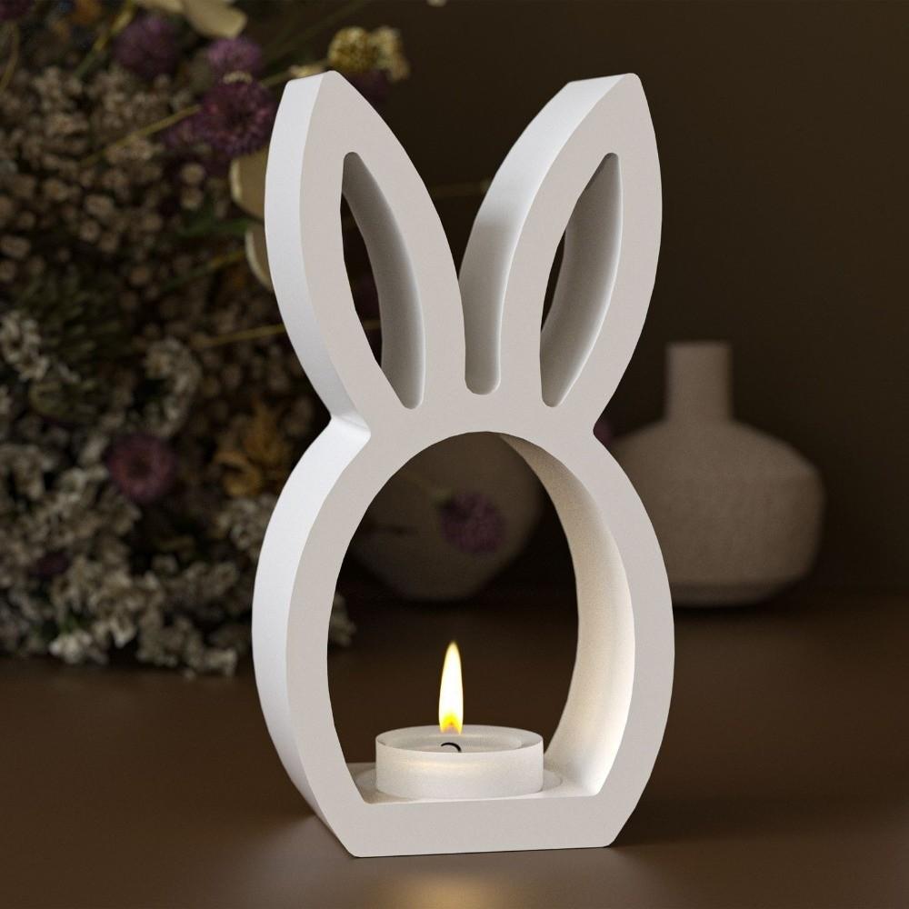 Handicrafts Easter Rabbit Mold Reusable Tea Light Cup Holder Egg Silicone Mold  Easter Decoration