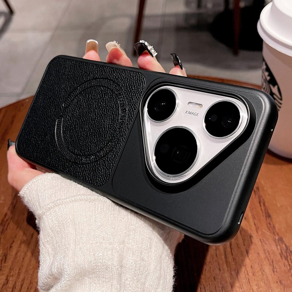 Case For Huawei Pura 80 Pro Pura 70 Pro+ Pura70 Case Magnetic Matte PU Leather Pattern Electroplated PC Hard Cover Lightweight