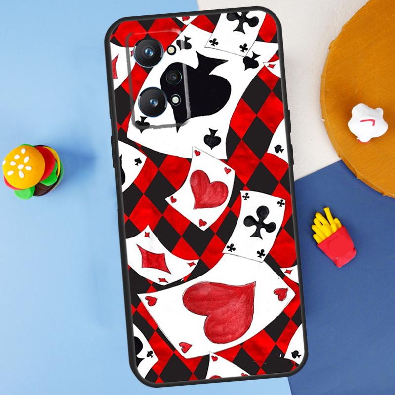 Poker Playing Card For Realme 11 10 12 13 14 Pro Plus GT 5 6 6T GT7 Pro C61 C53 C51 C21Y C25S C55 C67 C75 Case