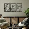 Metal Wall Painting Iron Wall Hanging Decoration Nordic Woman Silhouette Home Decor Macrame Wall Ledges Living Room Decor Gift