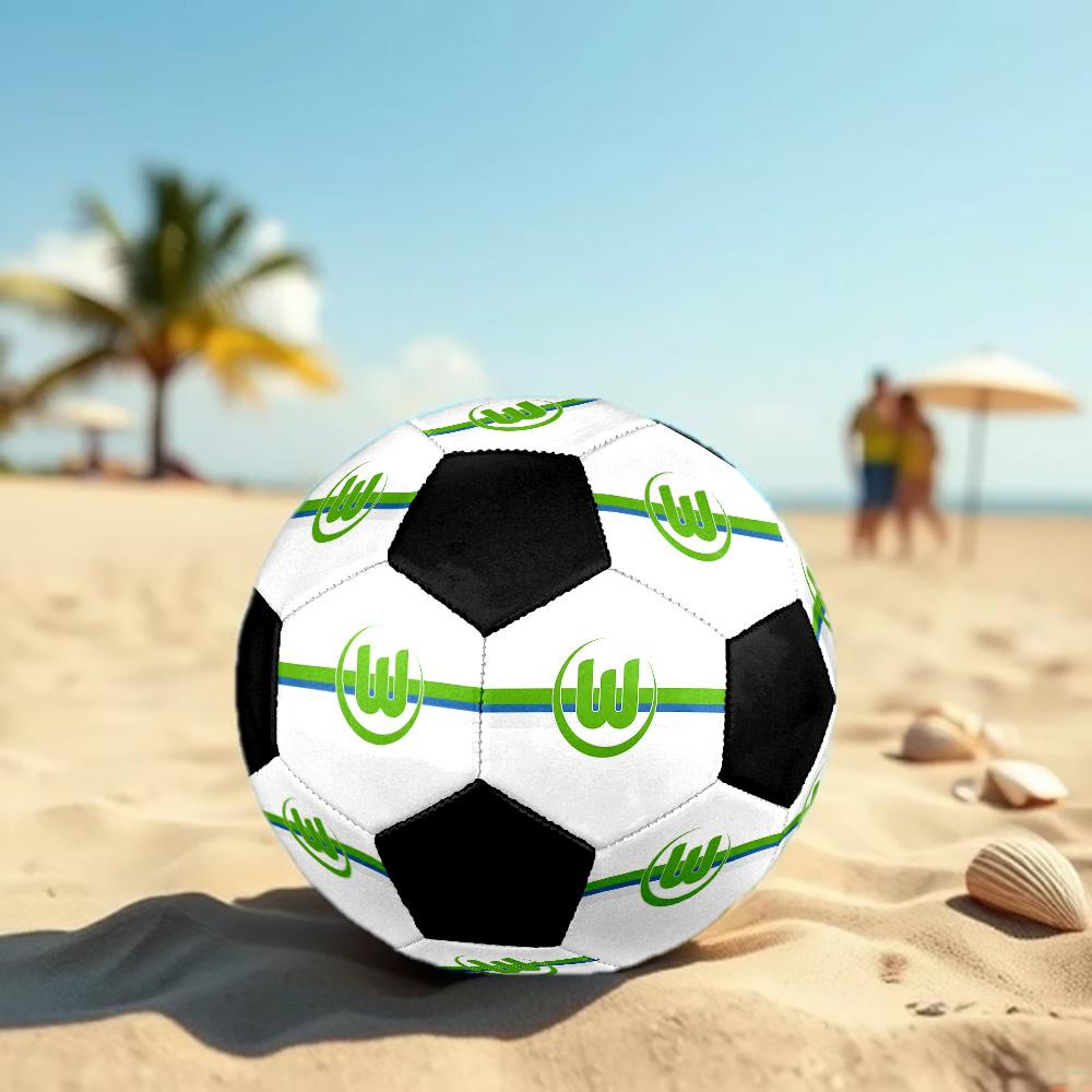 VfL Wolfsburg Soccer Ball Colorful All Ages Machine Stitched PVC Competition Ready Durable High-Bounce.SIZE5