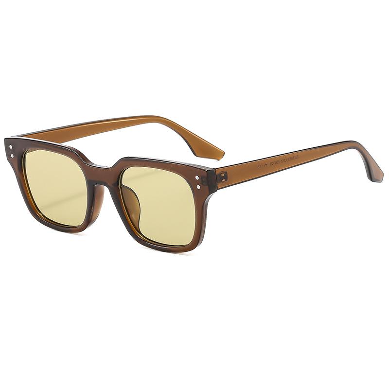 Brown Sunglasses Women'S Retro Senior Sense Box Sunscreen Driving Sunglasses Glasses Men'S Trend
