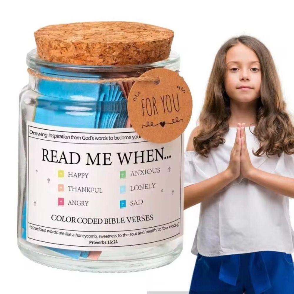 Emotions Feelings Christian Jar Cards Bible Notes Versatile Gratitude Jar  Spiritual Enhancement