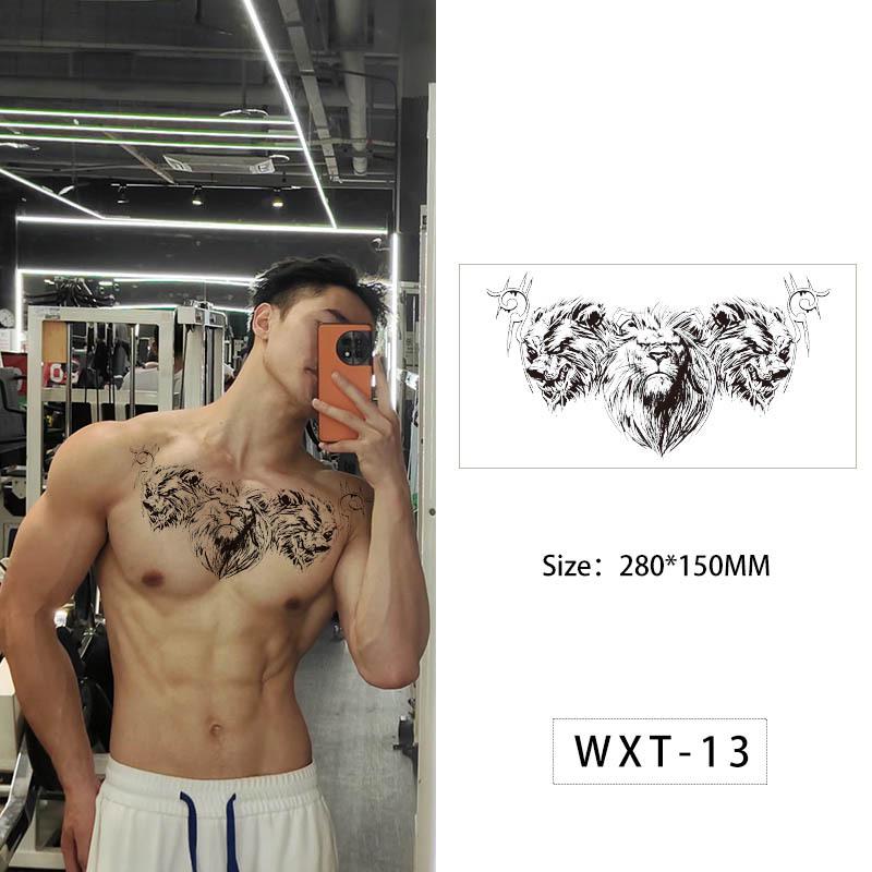 Grands Autocollants de Tatouage Temporaire Imperméables Floraux pour la Poitrine