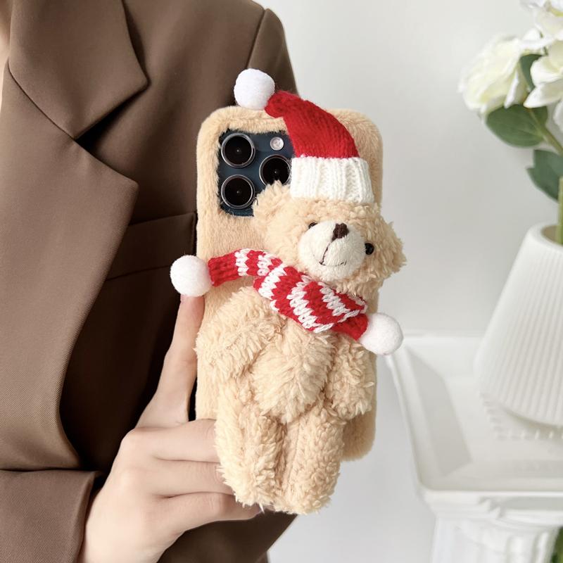 Simpatica Custodia Peluche Calze Albero di Natale per iphone 15 14 13 Pro Max 12 11 X XS XR /Samsung S23 S22 Ultra A13 A23 A33 A53 A12 A32 A52 A14/Redmi Note11 11S