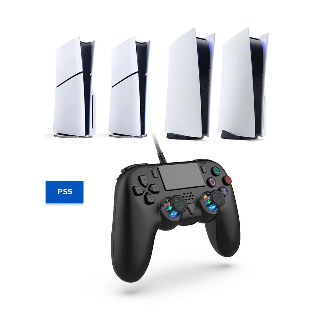 Offizielles QISI PlayStation 5 Kompatibles 3m Kabel Makro Rückseite TURBO Schneller Gyrosensor PS5 Kompatibel Dual Shock Sony Pro Hall-Effekt Controller, Kabelgebunden,