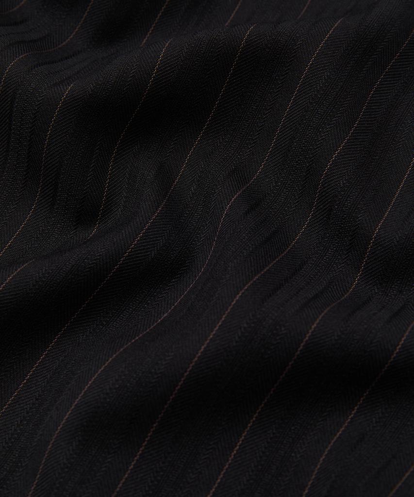 COFWI Melsa Double-Pleat Striped Wide Slacks Black