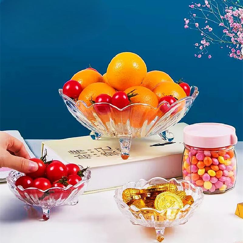 Obstteller aus Glas im europäischen Stil, Salatschüssel, Süßigkeiten, Trockenobstteller, Haushalts-Couchtisch, Wohnzimmer, Snackbehälter