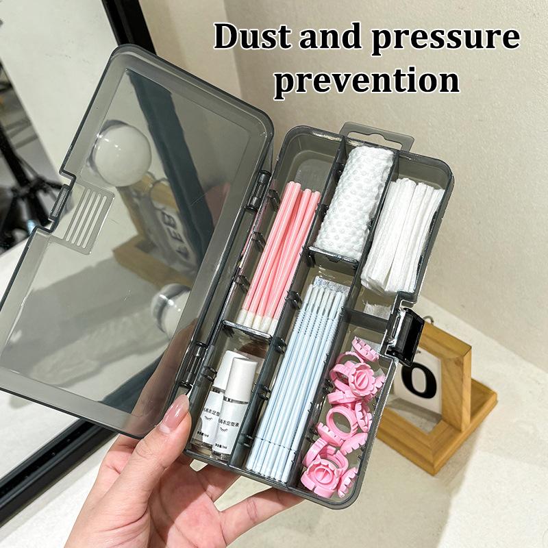Прозрачный с крышкой Прямоугольный Вертикальный 10 ячеек Органайзер для хранения инструментов для наращивания ресниц Держатель для клея и пинцетов Органайзер для макияжа ONESIZE